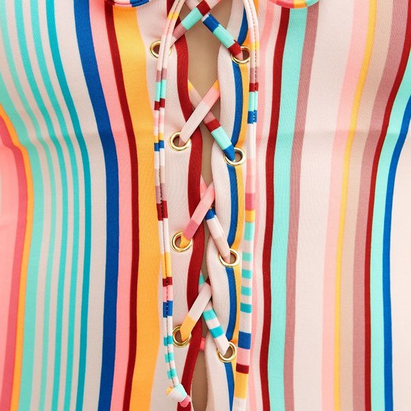 Swimsuit One Piece Pin Up Swimwear High Waisted SIZE XL - Picture 4 of 4